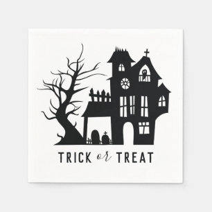 Halloween spooky haunted house. Trick or treat Napkin