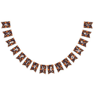 Halloween Spooky House Bats Trees Pumpkin Festive Bunting