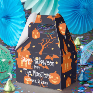 Halloween Spooky House Bats Trees Pumpkin Party Favour Box