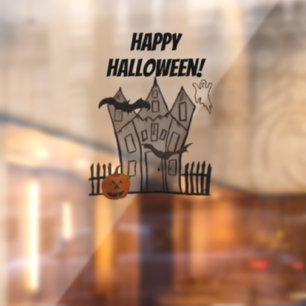 Halloween Spooky House Window Cling