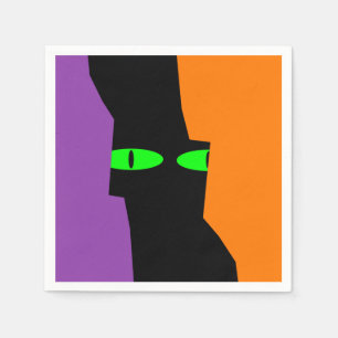  Halloween Spooky Kooky Black Cat Eyes  Napkin
