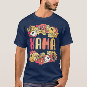 Halloween Spooky Mama 60s 70 Hippie Floral Hallowe T-Shirt