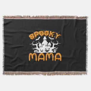 Halloween Spooky Mama Birthday Throw Blanket