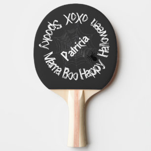 Halloween Spooky Mama Trendy Scary Black White Ping Pong Paddle