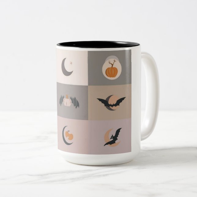 Halloween Spooky Nights Two-Tone Mug. Two-Tone Coffee Mug (Front Right)