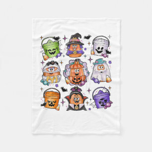Halloween Spooky Nugget Cute Scary Movie Character Fleece Blanket