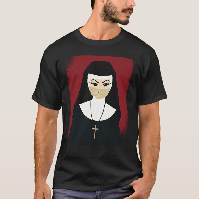 Halloween Spooky Nun Scary Nun Halloween Kids Girl T-Shirt (Front)