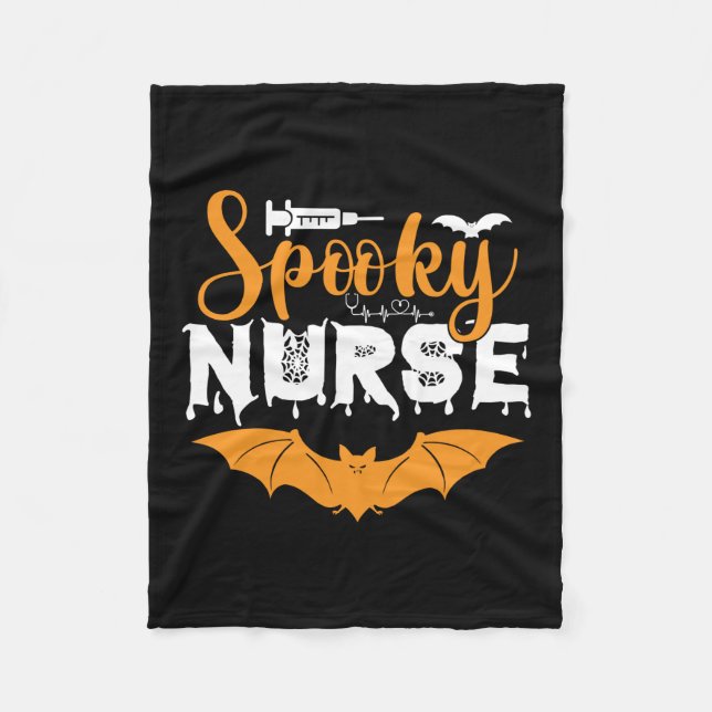 Halloween Spooky Nurse Birthday Fleece Blanket (Front)