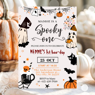 Halloween “Spooky One” 1st Birthday Invitation