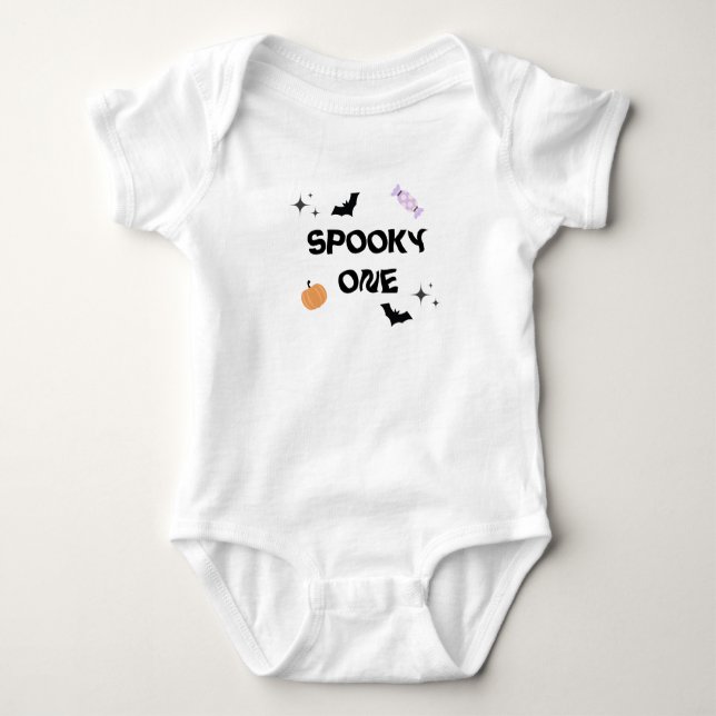 Halloween Spooky One Birthday  Baby Bodysuit (Front)