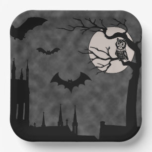 HALLOWEEN SPOOKY PAPER PLATES