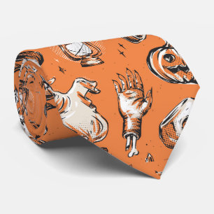 Halloween spooky pattern Tie