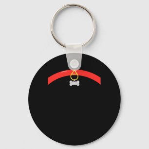 Halloween Spooky Paw Print Collar Bone Tag - Key Ring