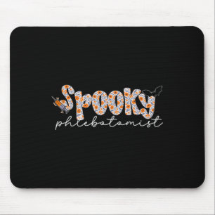 Halloween Spooky Phlebotomist Floral Phlebotomy Te Mouse Pad