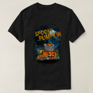 Halloween Spooky Pumpkin Cat T-Shirt