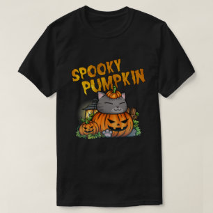 Halloween Spooky Pumpkin Cat T-Shirt