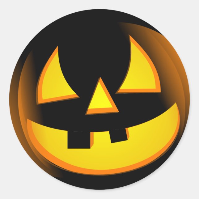 Halloween - Spooky Pumpkin Classic Round Sticker (Front)