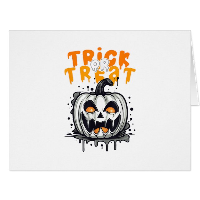 Halloween spooky Pumpkin Design Trick or Treat (Front Horizontal)