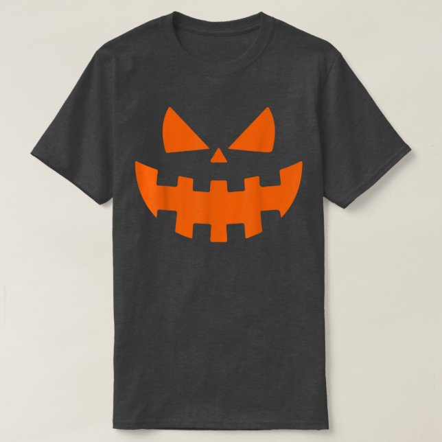 Halloween Spooky Pumpkin Jack O Lantern Face Funny T-Shirt (Design Front)