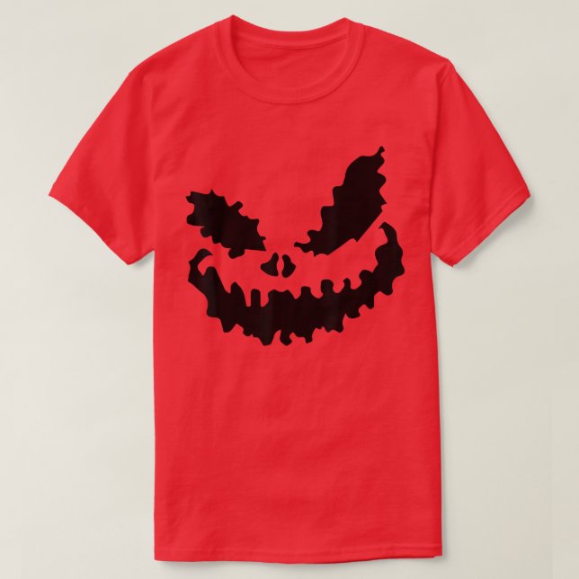 Halloween Spooky Pumpkin Jack O Lantern Face Scary T-Shirt (Design Front)