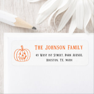 Halloween Spooky Pumpkin Party Mail Return Address Label