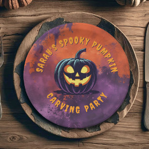 Halloween Spooky Pumpkin Party Paper Plates