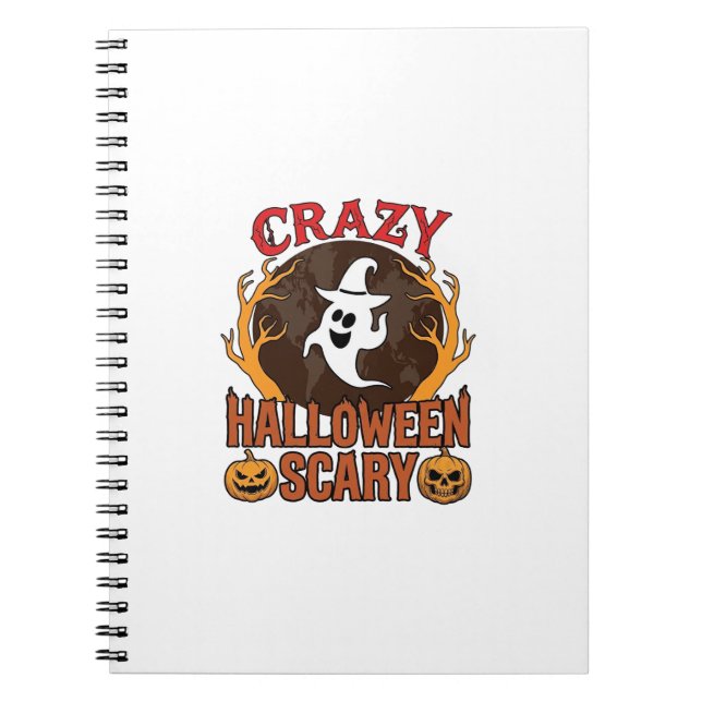 Halloween Spooky Pumpkin Retro Engraved Texture_1 Notebook (Front)