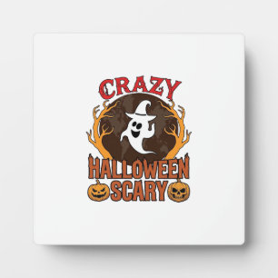 Halloween Spooky Pumpkin Retro Engraved Texture_1 Plaque