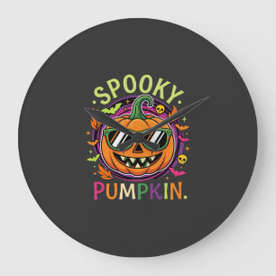 Halloween Spooky Pumpkin Sunglasses Vector Large Clock