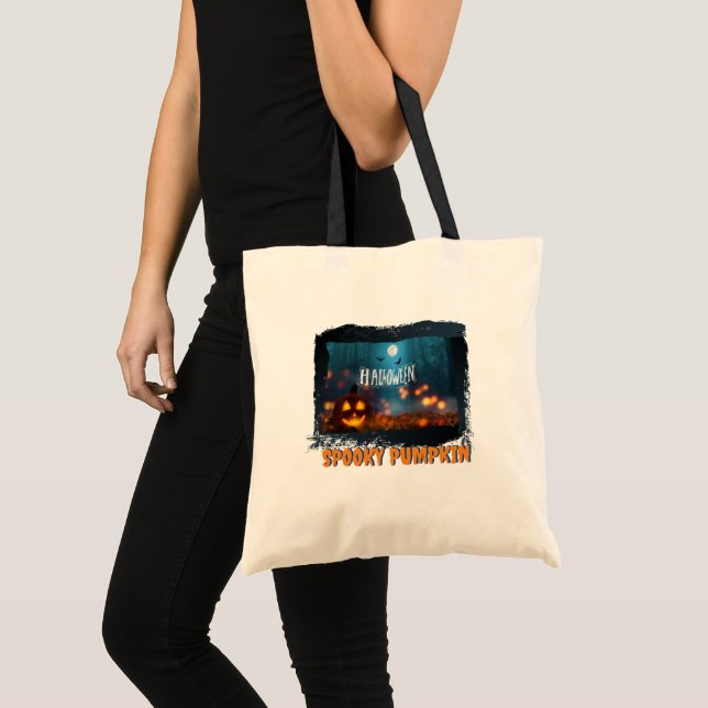 HALLOWEEN SPOOKY PUMPKIN TOTE BAG (Front (Product))