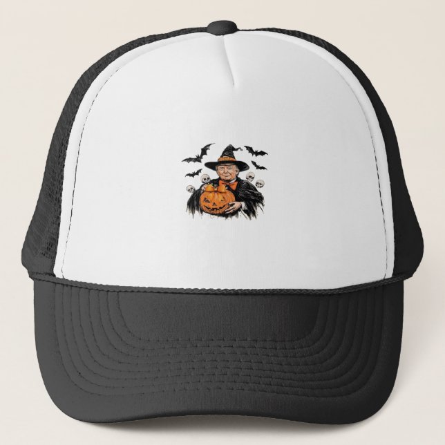 Halloween Spooky Pumpkin Trucker Hat (Front)