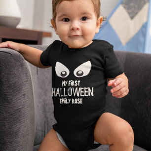 Halloween Spooky Scary Cute Ghost Eyes Baby Bodysuit
