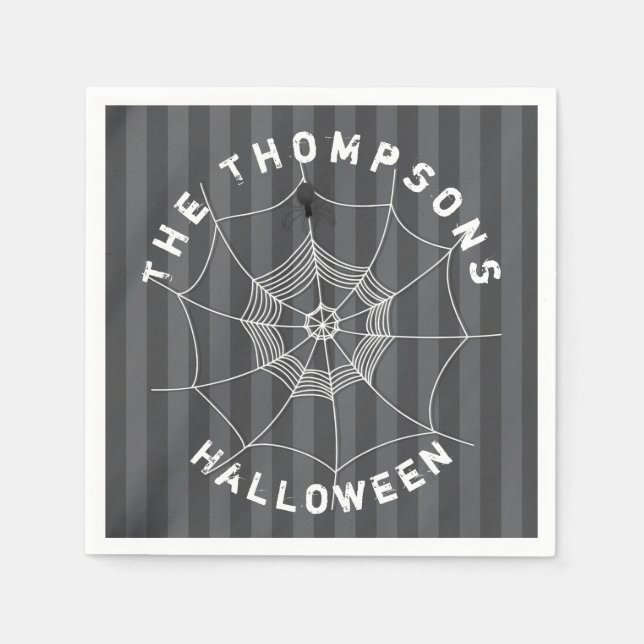 Halloween Spooky Scary Cute Spider Web Napkin (Front)