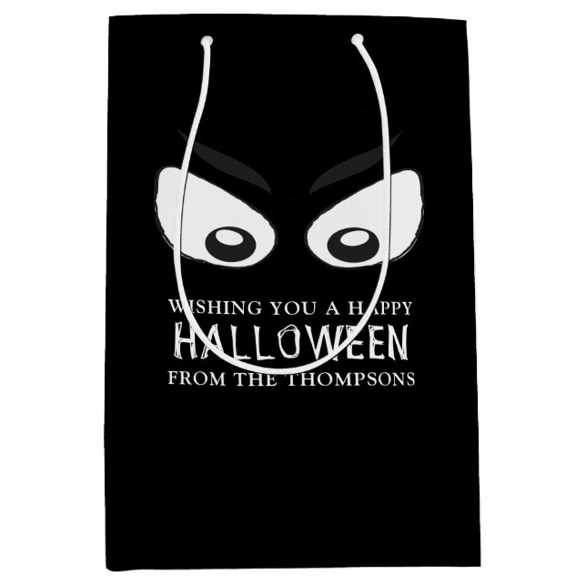 Halloween Spooky Scary Ghost Eyes Whimsical Medium Gift Bag (Front)