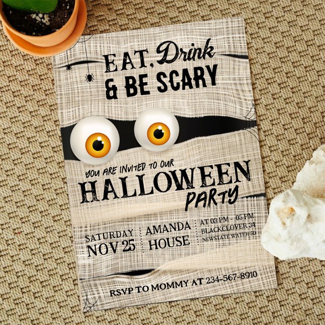 Halloween Spooky Scary Party Editable Invitation (Halloween Spooky)