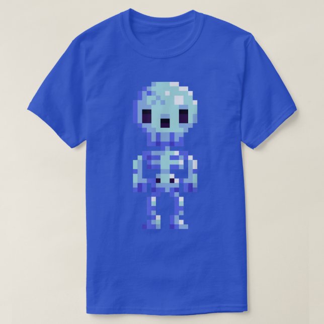 Halloween Spooky Scary Skeleton 8Bit Tee  (Design Front)