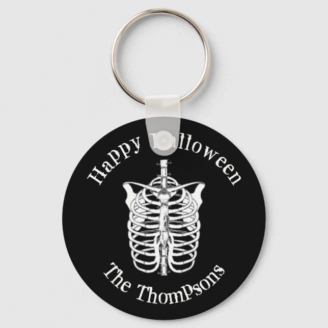 Halloween Spooky Scary Skeleton X Ray Key Ring (Front)