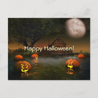 Halloween Spooky Scenes Postcard