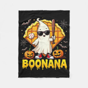 Halloween Spooky Season Boonana Cute Ghost Nana Fleece Blanket