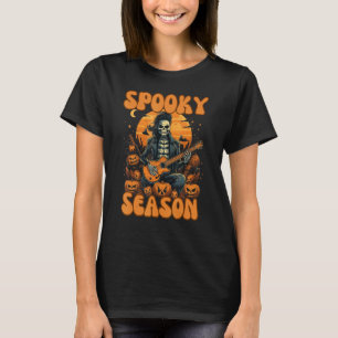 Halloween Spooky Season Skeleton Playing Guitar 1 T-Shirt