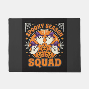 Halloween Spooky Season Squad Ghost Pumpkin Design Doormat