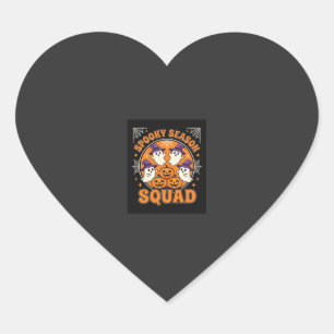 Halloween Spooky Season Squad Ghost Pumpkin Design Heart Sticker