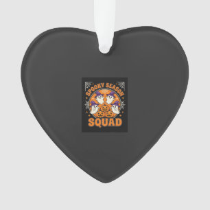 Halloween Spooky Season Squad Ghost Pumpkin Design Ornament
