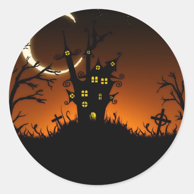 Halloween Spooky Silhouettes Sticker (Front)