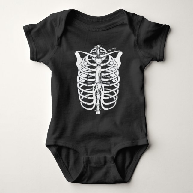 Halloween Spooky Skeleton Baby Newborn Cute Bodysuit (Front)