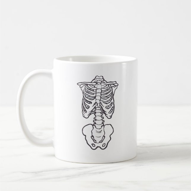 Halloween  Spooky Skeleton Bones Rib Cage Coffee Mug (Left)