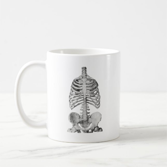 Halloween  Spooky Skeleton Bones Rib Cage Coffee Mug (Left)