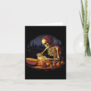 Halloween Spooky Skeleton Clay Pottery Maker Card