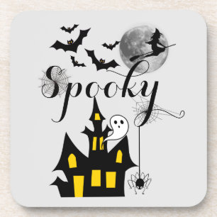 Halloween Spooky Spider bats witch haunted house Coaster
