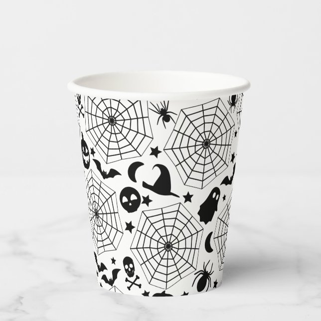 Halloween Spooky Spiderwebs Paper Cups (Front)